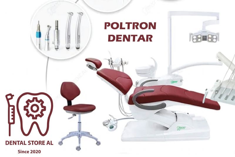 Poltron për trajtime dentare ne Tirane, Karrige dentare e rehatshme ne Tirane, Poltron për stomatologji ne Tirane,  Poltron me aksesorë për klinika dentare ne Tirane, Poltron dentar ne Tirane